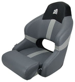 Boat Seat Relaxn Reef Grey Series Sports Bucket Seat +Air Ride 320-405 Pedestal Combo