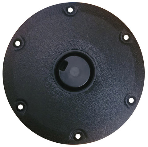 Boat Pedestal Spare Base For Plug-In Post Fits 60mm Post Round Anodised Aluminium Black Krinkle