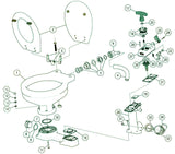 Jabsco 3000 Twist-n-Lock Manual Marine Toilet Large China Bowl J10-102