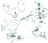 Jabsco 3000 Twist-n-Lock Manual Marine Toilet Standard Compact China Bowl