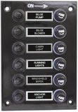 6 Gang Fused Marine Switch Panel Bakelite Panel Splash Proof Boots 12 Or 24 Volt