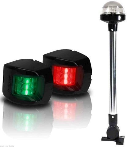 Boat LED Navigation Lights KIT 3 Navigation Light Package Port Starboard 12v +360 Degree Anchor Light