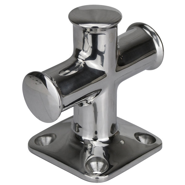 Cross Bollard Solid Polished 316 Stainless Steel 110x110x75mm for Boat Decks