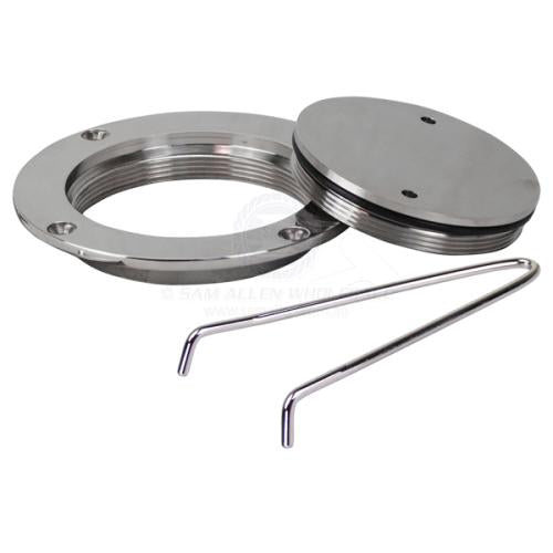 Inspection Port / Deck Plate 180mm OD 316 Grade SS with Key Boat Caravan Port