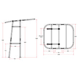 Boat T Top 380 Folding T Top RELAXN® 380 Black Canvas & Powder Coated Frame