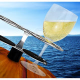 Boat Wine Glass / Drink holder Polished Stainless Steel Surface Mount