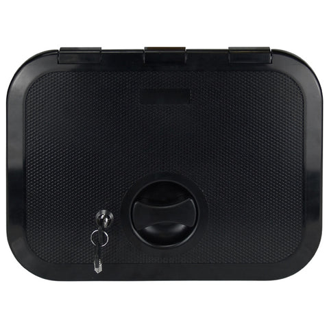 Access Hatch Caravan Boat Access Locker Hatch Black 375x280 with Lock Europa