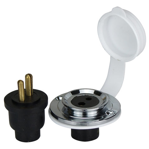 2 Pin Electrical Connector Chrome Plated Connector 12 Volt