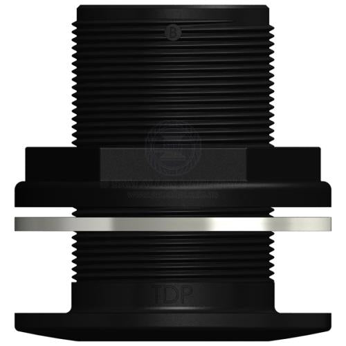 Trudesign Skin Fitting Domed 2" BSP Black nylon thru-hull connection