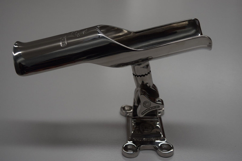 Rod Holder Single Tube Deck Mount 316 Stainless Steel 2 Way Adjustable