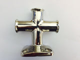 Cross Bollard Solid Polished 316 Stainless Steel 110x110x75mm for Boat Decks