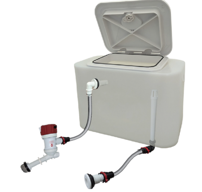 Bait Tank For Boat Complete 40 LT Includes Rule Pump, Hoses & Livewell Fittings