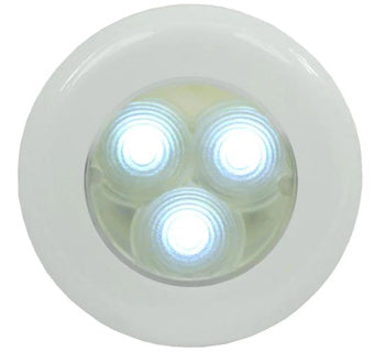 12 Volt LED Light Compact Round Cockpit 3 LED's With White Cover