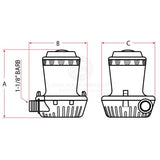 SHURFLO 1500 Bilge Pump For Boats 12 Volt Fully Submersible