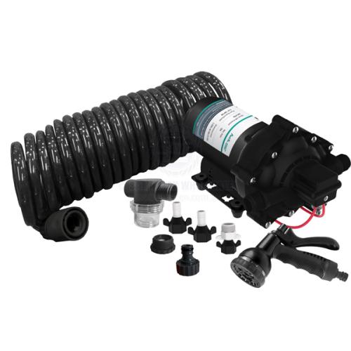 Deck Wash Kit Relaxn 12v 20.0 L/min 70psi includes Pump, Hose, Nozzle, Filter & Tails