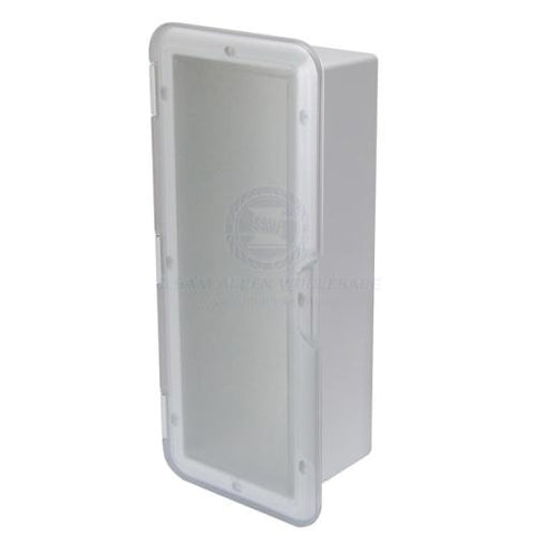 Fire Extinguisher Holder White With Clear door Caravan Boat RV Fire Extinguisher case suits 2kg Extinguisher