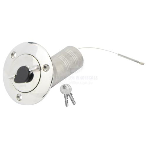 Deck Filler Blank 30 Degree Angled 316 Stainless 38mm Filler Lockable With 2 Keys