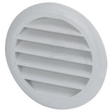 Round Louvre Vent 100mm diameter White ABS Plastic with anti-bug mesh Boat Caravan Camper