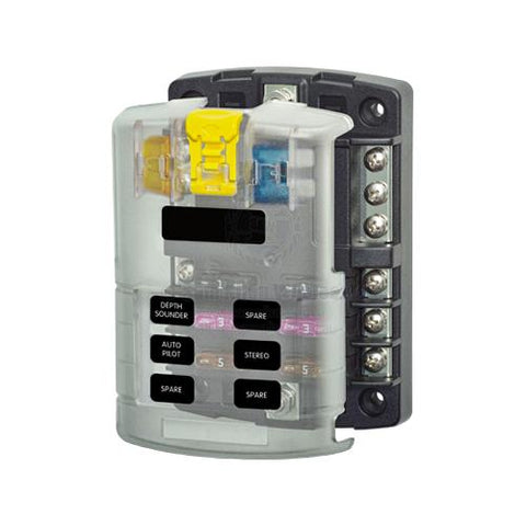 Fuse Block 6 Gang Blade with neg buss bar & screw terminals Relaxn