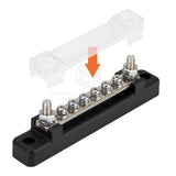 Buss Bar Electrical Terminal  50 amp 6 way 2 stud Heavy Duty with cover Relaxn