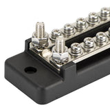 Buss Bar Electrical Terminal 48 volt 12 gang 150 amp 4 stud Heavy Duty with cover Relaxn