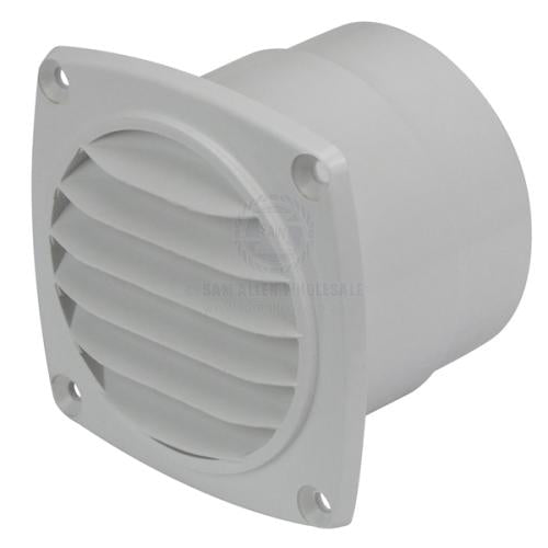 Square Louvre Vent with tail White Suit 76ID Hose ABS Plastic Boat Caravan Camper