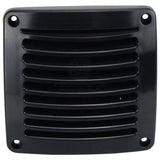 Plastic Square Tapered Edge louvre Vent 115mm x 115mm x 18mm Boat Caravan Camper Black