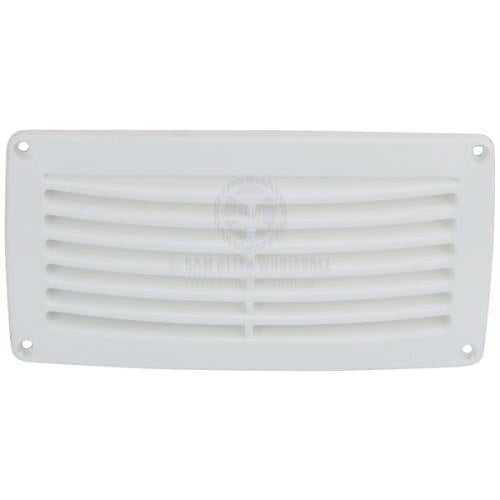 Plastic Rectangular Tapered Edge louvre Vent 203mm x 103mm x 18mm Boat Caravan Camper White