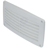 Plastic Rectangular Tapered Edge louvre Vent 203mm x 103mm x 18mm Boat Caravan Camper White
