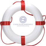 Lifebuoy Ring Round 650mm dia White PVC Cover with Red Plastic Bands Relaxn