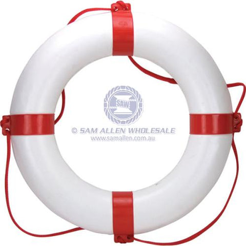 Lifebuoy Ring Round 650mm dia White PVC Cover with Red Plastic Bands Relaxn