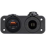 Power Socket Dual Twin USB-A/USB-C cig lighter ports Flush Mount 12/24V Relaxn