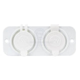 Power Socket Dual Twin USB-A & Cig lighter ports Flush Mount Black Relaxn 12/24V White