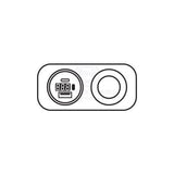 Power Socket Dual twin USB-A/USB-C Volt Combo cig socket Flush Mount Black Relaxn