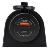 Power Socket Twin USB-A / USB-C ports Surface Mount Black Relaxn