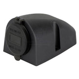 Power Socket twin USB-A / USB-C ports with voltmeter Surface Mount Black Relaxn