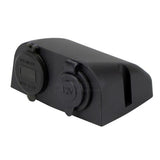Power Socket dual USB-A / USB-C ports with volt and cig Surface Mount Black Relaxn