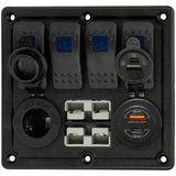 Marine Switch Panel 4 Gang Illuminated Rocker Switch Panel 12/24V Relaxn
