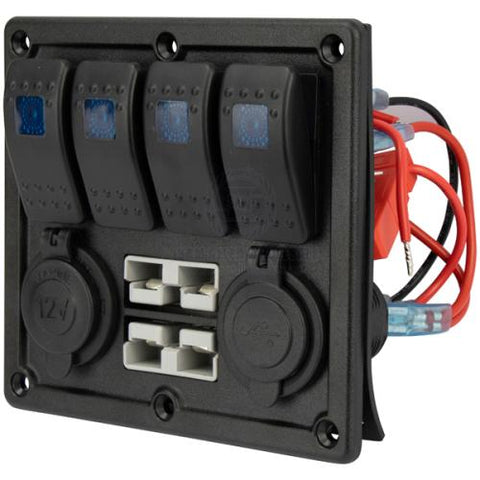 Marine Switch Panel 4 Gang Illuminated Rocker Switch Panel 12/24V Relaxn