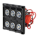 Marine Switch Panel Push Button 6 Gang Splashproof S/S with LED Indicators Relaxn