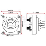Battery Switch Recessed Mount Battery Isolator Switch - 2 Position Relaxn