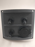 Boat Switch Gray Panel 3 Switch with USB 28 Labels included 12 Volt