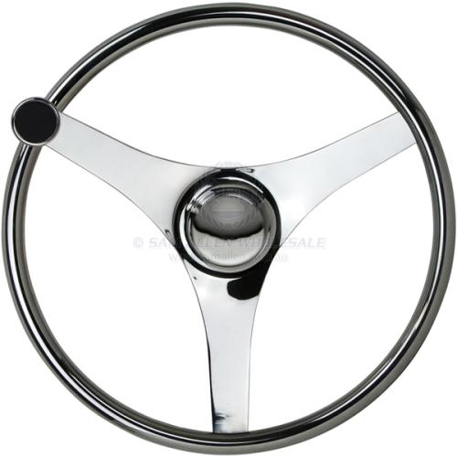 Boat Steering Wheel Stainless Steel Grips & Knob 340mm Diameter