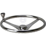 Boat Steering Wheel Stainless Steel Grips & Knob 340mm Diameter