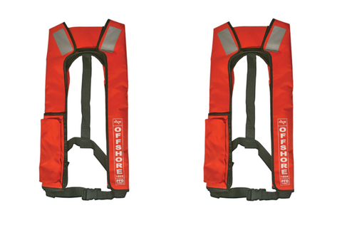 Off shore 150 Manual inflatable Life Jacket Designed to suit all Adults RED X 2