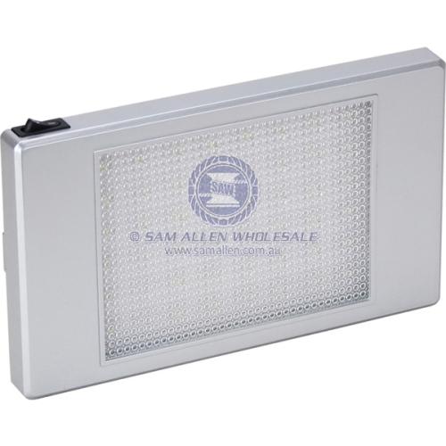 12 Volt LED Interior Light Grey Frame Rectangular with switch Marine, Caravan, Motorhome