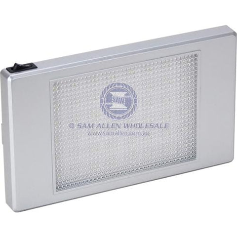 12 Volt LED Interior Light Grey Frame Rectangular with switch Marine, Caravan, Motorhome
