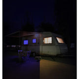LED Light 12V Ceiling Light Blue/White LED's Dimmable Black Frame Caravan Boat Relaxn