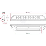 LED Awning Light 10 - 30V 231mm 550 Lumens Boat, Caravan, Truck Black