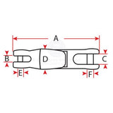 Anchor Swivel 316 Stainless Connector Double For 10mm Chain